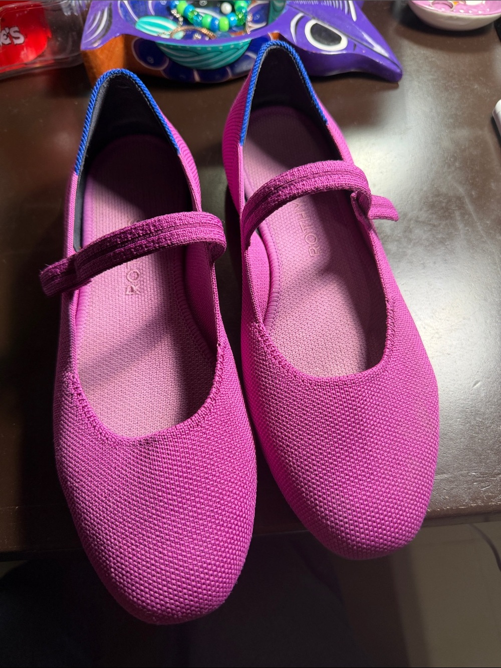 Rothy's Mary Jane Shoes in Bright Magenta